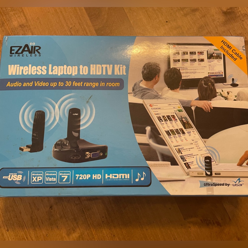 EzAir wireless laptop to HDTV kit. Never used. In box.